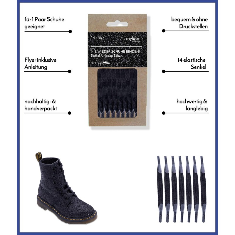 MYLACE - Shoelaces Without Tying, Flexible Hook-on Laces - Many