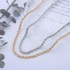 Zeshimb Rope Chain Necklace Layered Twisted Chain Choker Necklace Two