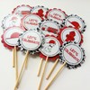 Fire Rescue Firefighter Dalmatian Cupcake Toppers - Birthday Baby Shower