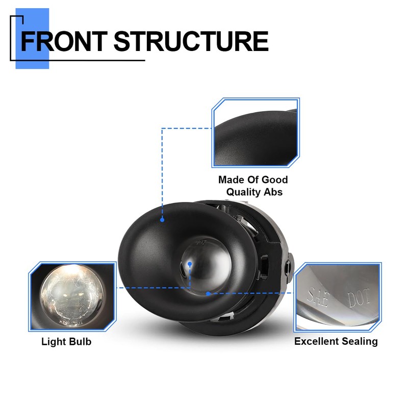 ROXX Fog Lights For 2015-2023 Dodge Challenger, Front Pair Bumper