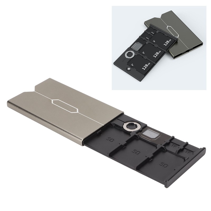 Aluminum SIM Card Case Large Capacity Shatterproof Small Portable Memory