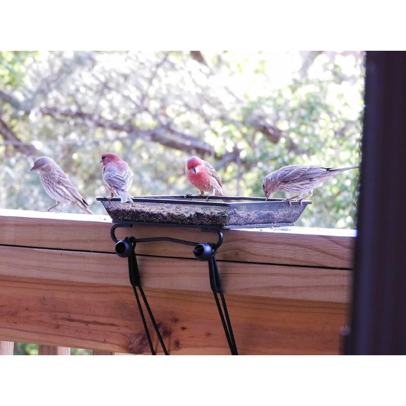 2 Pack 8" x 8" Railing Bird Feeder Tray for