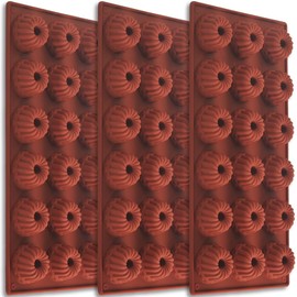 ionEgg Silicone Bakeware Mold for Mousse Chocolate, Jelly, Pudding, Camele, Dessert Molds 18 Cavities, Set of 3