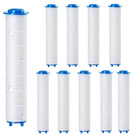 Reccisokz Pack of 10 Shower Filter, Shower Head, Shower Head Filter, PP Cotton Filter for Shower Head Removal of Chlorine Residue, 9.5 x 2 cm, Universal Clean Water Core Cotton Core