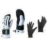 Ski Gloves with Wrist Guard Protection Pads & Removable Liners,