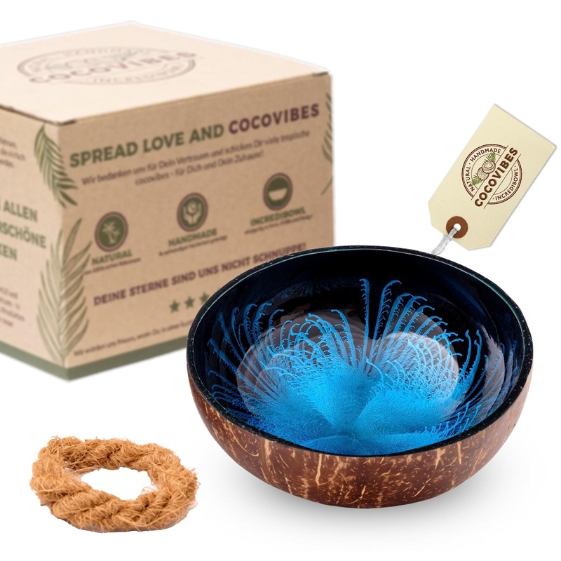 Cocovibes Coconut Bowl Buddha Bowl Lacquered Hand-Made and Environmentally Friendly