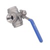 3 Way Ball Valve 1in 304 Stainless Steel Female T