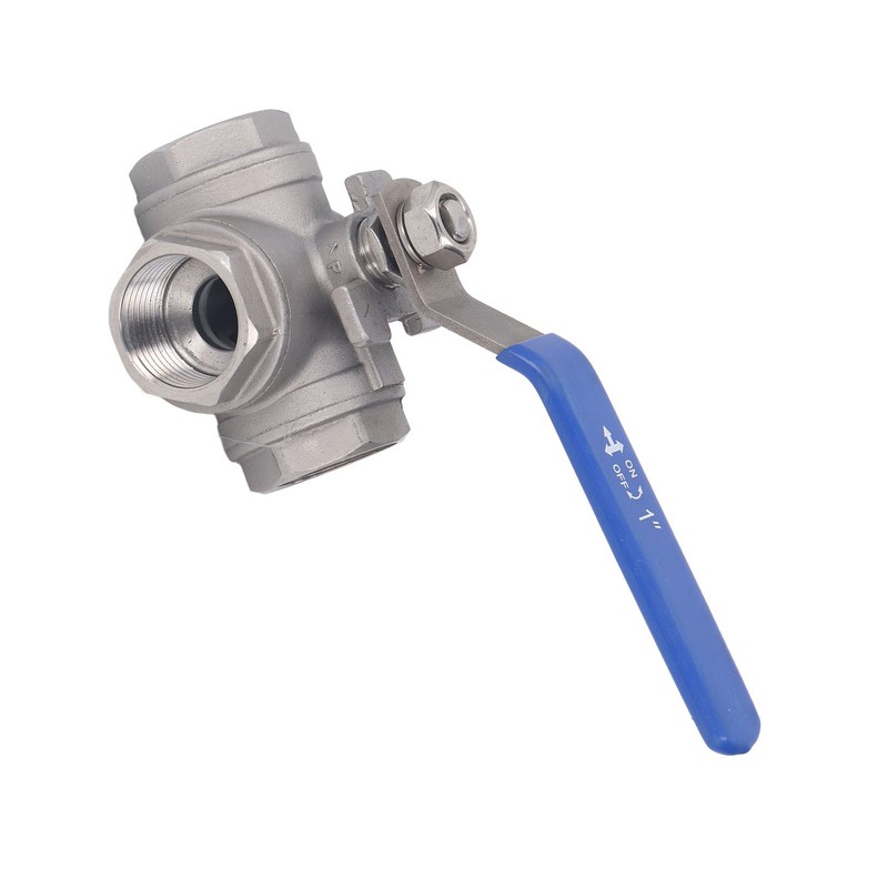 3 Way Ball Valve 1in 304 Stainless Steel Female T