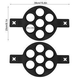 Pancake, Silicone Eggs Pancake Making with Handles Reusable 7 Holes Round Egg Tray DIY Baking Tools for Frying Egg Mcmuffin, Sandwiches (15.4x9.1in)