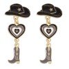 Cowboy Cowgirl Boot Hat Earrings,Enamel Western Cowgirl Boot Earrings Cowgboy