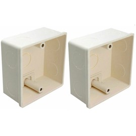LEDENET 2pcs 86x86x40mm Recessed Electrical/Outlet Mounting Box White PVC Flush Type Wall Mounted Single Gang Junction Box Suitable for E1 E2 E3 E4 Panel touch LED Dimmer Controller