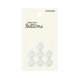 KIYOHARA NWN2 Now Button Flower Buttons, 2 Holes, 7 Pieces, Diameter 0.45 inches (11.5 mm), White