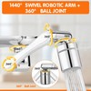 Premium Brass 1440° Swivel Faucet-Extender Sink Aerator,2 Mode Splash Filter