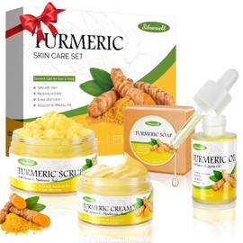 Womens Gifts for Christmas, Turmeric Skin Care Set with Vitamin C, Skincare Gift Set Skin Care Kit for Anti-Aging Hydrating, Gifts for Women Skincare Set, Skin Care Routine Kit for Women Teen