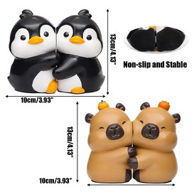 Set of 2 Cute Hug Penguins Bookends Decorative, Unique Bookends to Hold Books, Funny Bookend Creative Resin Book Holder Organizer, Book Ends for Shelves, Home, Office, Library (Penguins)