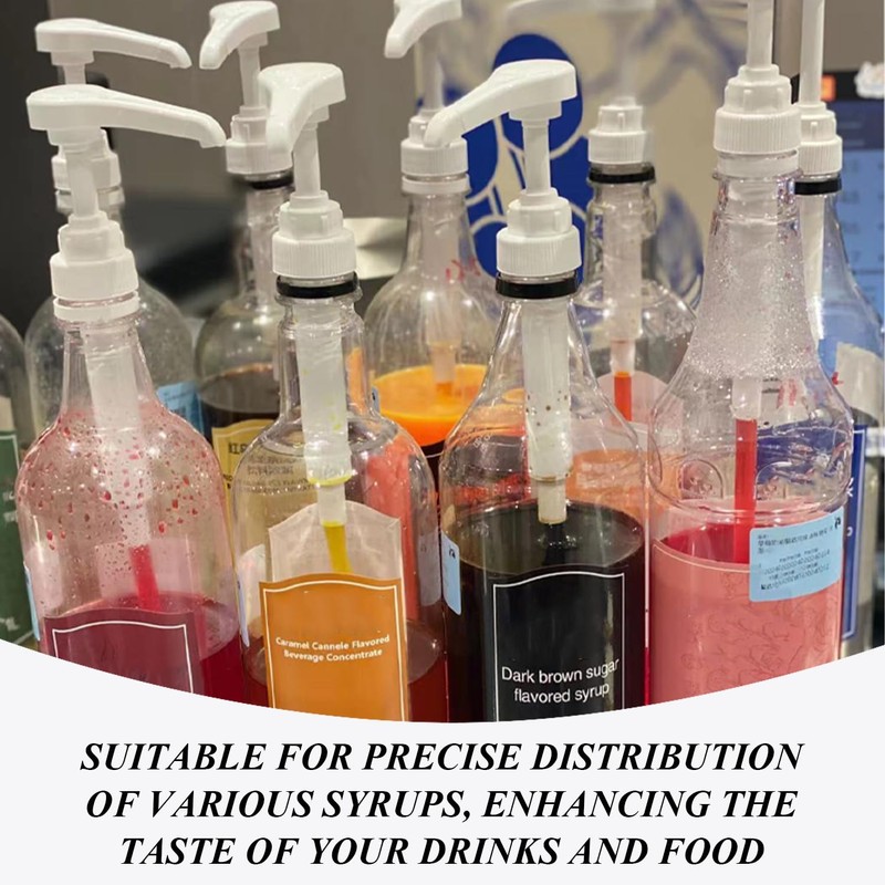 YSDYY 6 Pieces Syrup Pump, Press Pump Head Set, Reusable