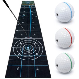 ME AND MY GOLF 6 in 1 Games Golf Putting Mat (14ft) - Includes Instructional Training Videos, Black