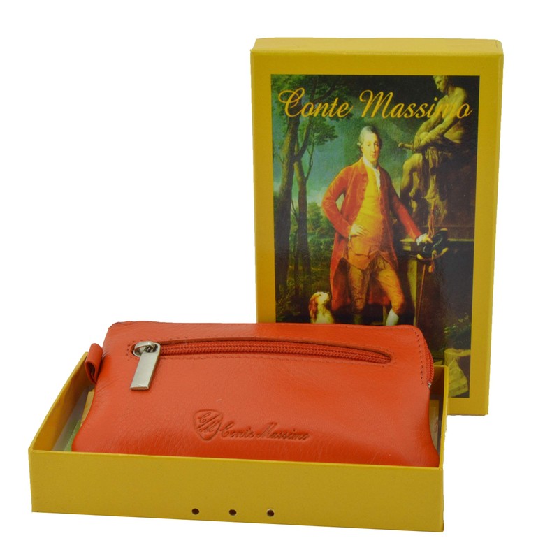 CONTE MASSIMO Key Case for Men and Women, Genuine Leather,