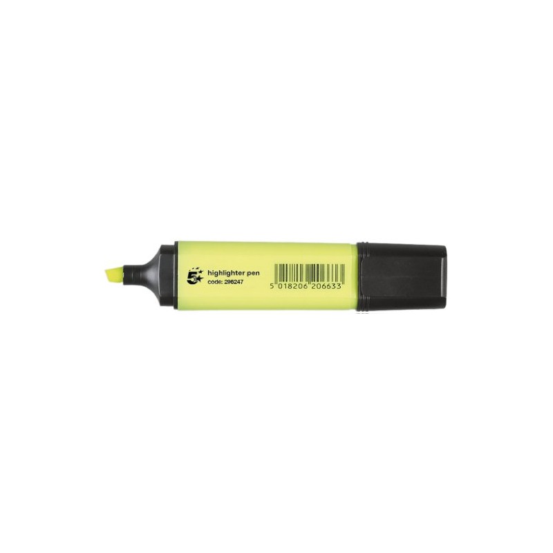 5 Star Office Highlighter Chisel Tip 1-5mm Line Yellow [Pack