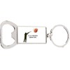 Clay Shooting Sport Rectangle Bottle Opener Metal Keyring and Velvet