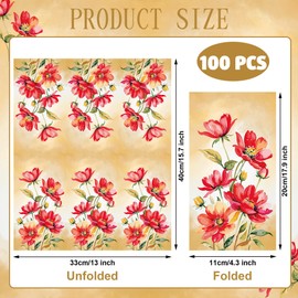 100 PCS Floral Guest Napkins Watercolor Flower Paper Napkins Disposable 3-Ply Flower Party Napkins Spring Floral Dinner Hand Towels for Wedding Baby Shower Birthday Party Supplies