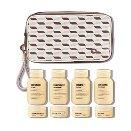 MAISONOVO Travel Bottles for Toiletries, TSA Approved, Leak Proof Refillable, Travel Size Containers and Bottles with Water Proof Toiletry Bag - Brown Pouch