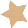 Wooden Star 2" Cutout, Unfinished Paintable MDF 1/8" DIY Basic
