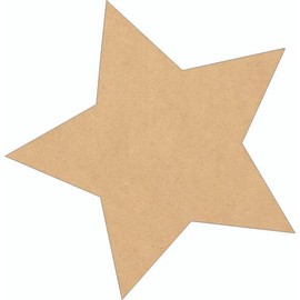 Wooden Star 2" Cutout, Unfinished Paintable MDF 1/8" DIY Basic Shape