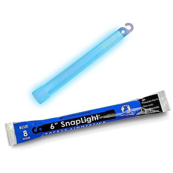 Cyalume Glow Sticks Military Grade Lightstick - Premium Blue 6” SnapLight Emergency Chemical Light Stick with 8 Hour Duration (Bulk Pack of 20 Chem Lights)