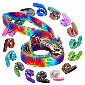 EcoBark Dog Leash - Soft & Reflective Comfort Training Leashes with Padded Handle - Strong Durable Heavy Duty - Training and Pulling for Small, Medium or Large Dogs (Tie Dye)