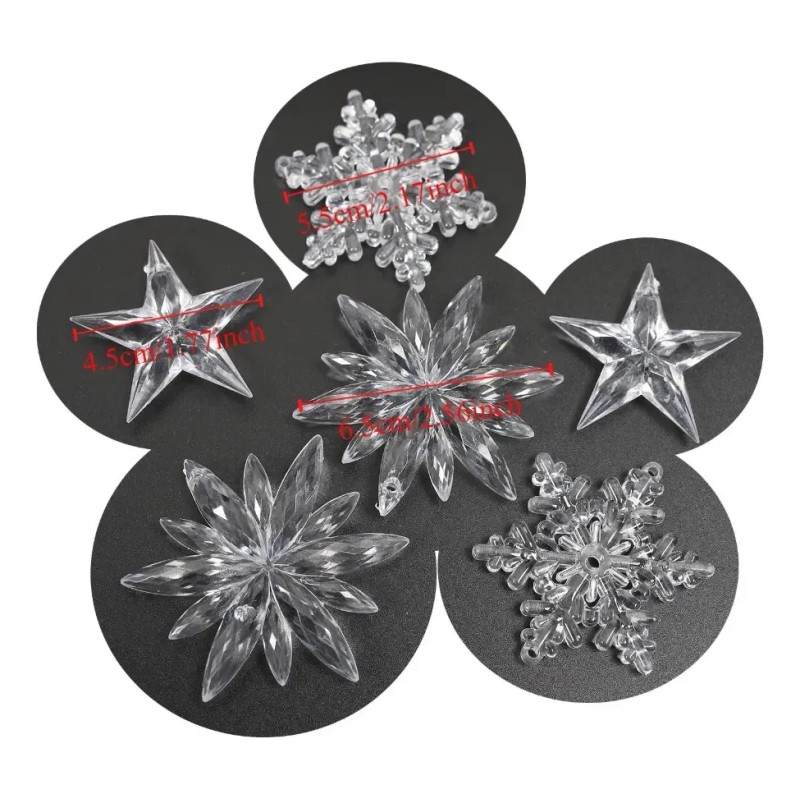 12 Pzas Adornos Cristal Para Árbol De Navidad