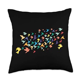 Origami Paper Crane Lucky Wish Birds Japanese Culture Lover Throw Pillow
