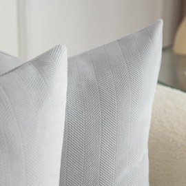 Mandioo Pack of 2 Chenille Cushion Covers Soft Comfortable Durable Throw Pillow Cases for Home Decor Sofa Couch Living Room Bedroom 12 x 20 Inch 30x50 cm Light Grey