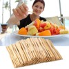 100Pcs Disposable Wooden Forks Natural Two Claw Disposable Fruit Forks