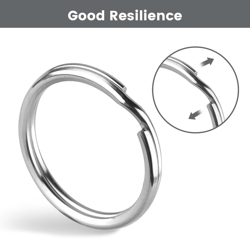 OSELTYATH 100pcs Small Round Split Rings, Silver Key Ring Hoops,