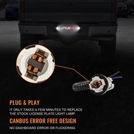 StylinPro License Plate Lights - Lamp Socket Wiring Harness Black Housing Assembly Compatible with Fo-rd1999-2015 F150 F250 F350 F450 F550 Super Duty Bronco Excursion Expedition Explorer Ranger