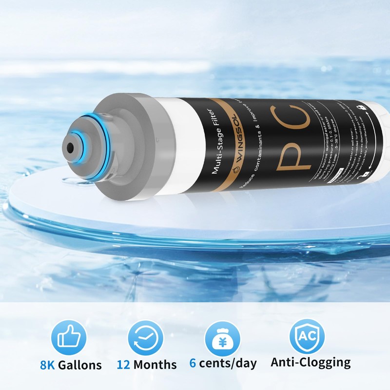WINGSOL WINGSOL Under Sink Water Filter Replacement, reduce 99.99% Chlorine,