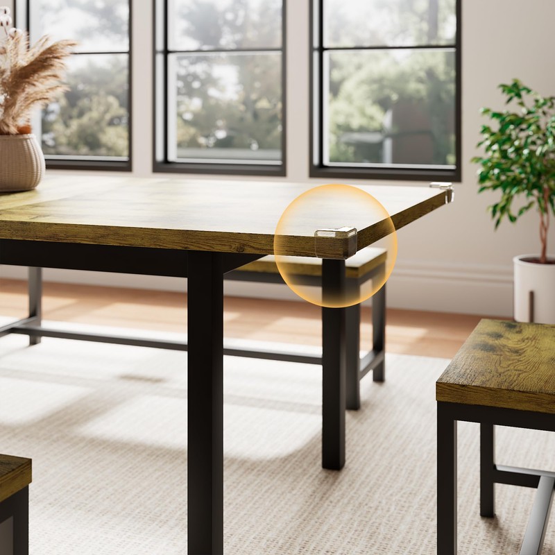 Einhomn 5 Piece Dining Table Set for 4-6, 63" Extendable