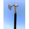 PIRU Walking Cane for Men Solid Pewter Bavarian Axe Handle