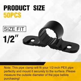 Briwooody 50 Pack 1/2 Inch Pipe Supports Suspension Clamp Pipe Clamps Pex Clamps for Pex, Copper, CPVC Pipe (Standard Style)