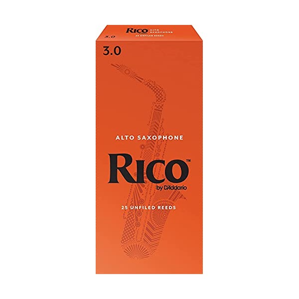 D'Addario Rico Alto Saxophone Reeds, Strength 3, Pack of 25