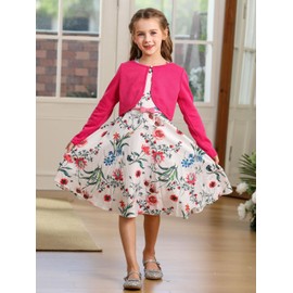 BONNY BILLY Girls' Cardigan Bolero Jacket Cotton Children's Clothing, pink