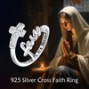 Cross Rings Sterling Silver Cross Faith Ring Adjustable Christian Faith