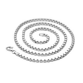Treasure Bay Mens, Womens Solid 925 Silver Box Chain Necklace (50)