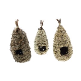 Clever Garden Hanging Hummingbird House Brown Set of 3 Grass Hand Woven Nest Birdhouse Perfect for Outdoor Home and Garden Decoration