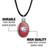 Louisiana Tech University Secondary Antiqued Oval Charm Pendant with Black