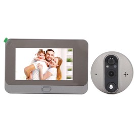 Digital Doorbell LCD, Wireless Door Peephole Camera 4.3 Inch Screen Electronic Peephole Doorbell, 2 Way Communication Memory Card Slot Infrared Night Vision for Home Hotel Office