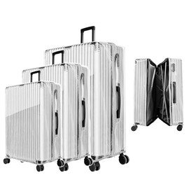 3 Fundas de Equipaje Transparentes Protectoras Impermeables PVC de Maleta, Cubierta Transparente para Equipaje Cubierta Protectora para Maletas PVC,Ap
