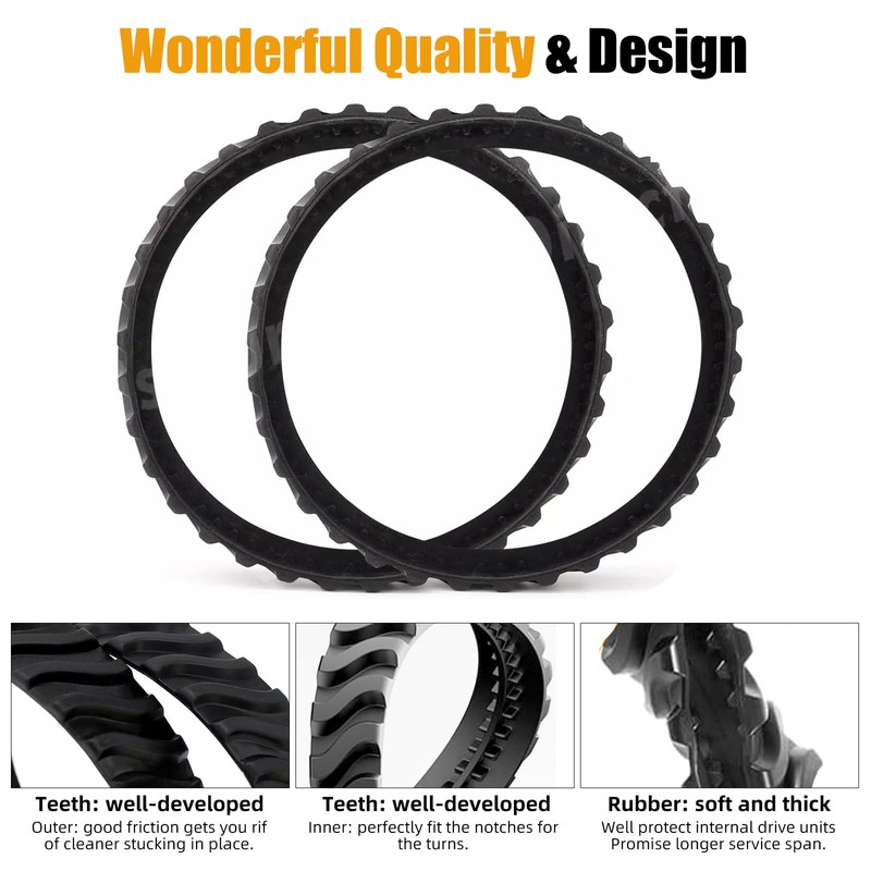 Tellfeel 4-Pack R0526100 Pool Cleaner Tire Track Replacement for Zodiac