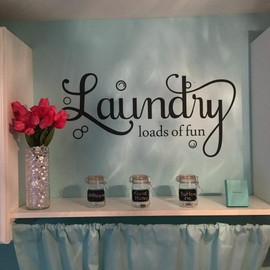 MoharWall Laundry Quotes Decal Laundry Loads of Fun Laundry Room Bubble Wall Stickers Art Vinyl Décor